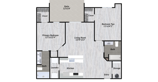 Unit B - First Floor 1067 floor plan